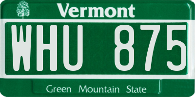 VT license plate WHU875