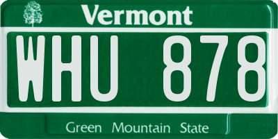 VT license plate WHU878