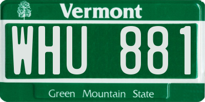 VT license plate WHU881