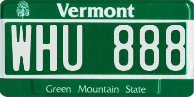VT license plate WHU888