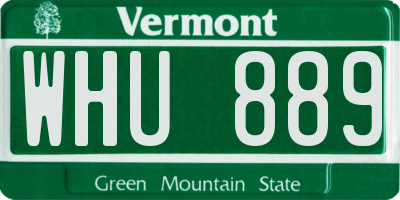 VT license plate WHU889
