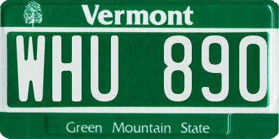 VT license plate WHU890