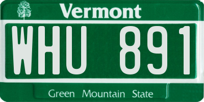 VT license plate WHU891