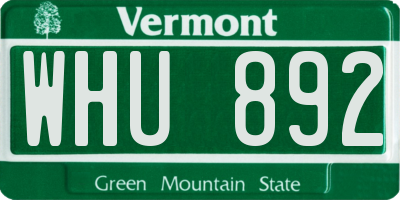 VT license plate WHU892