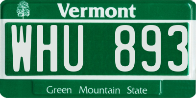 VT license plate WHU893