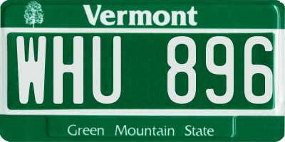 VT license plate WHU896