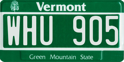 VT license plate WHU905