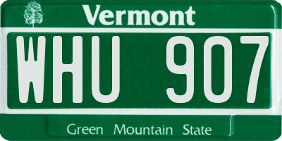 VT license plate WHU907