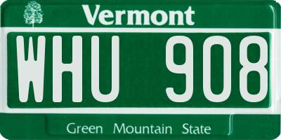 VT license plate WHU908