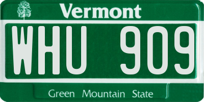 VT license plate WHU909