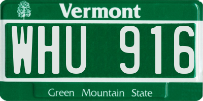 VT license plate WHU916