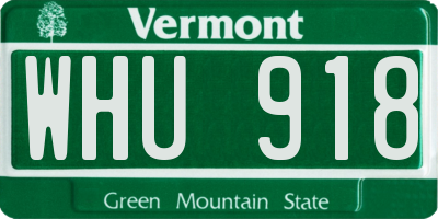 VT license plate WHU918