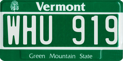 VT license plate WHU919