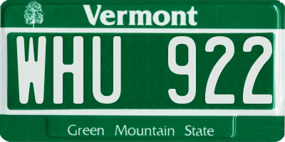 VT license plate WHU922