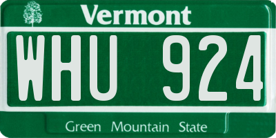 VT license plate WHU924