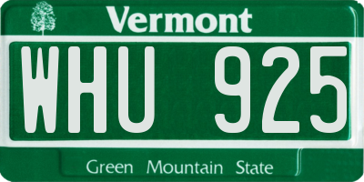 VT license plate WHU925
