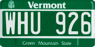 VT license plate WHU926