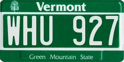 VT license plate WHU927