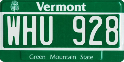 VT license plate WHU928