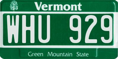 VT license plate WHU929