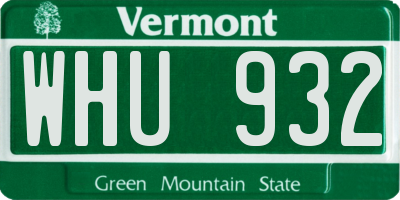 VT license plate WHU932