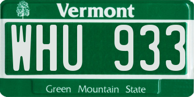 VT license plate WHU933