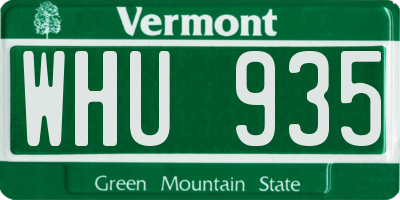 VT license plate WHU935