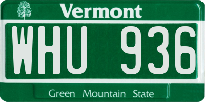 VT license plate WHU936