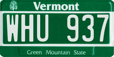 VT license plate WHU937