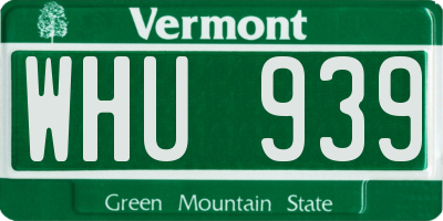 VT license plate WHU939