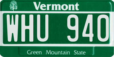 VT license plate WHU940