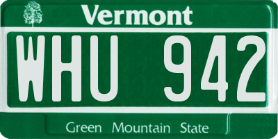 VT license plate WHU942