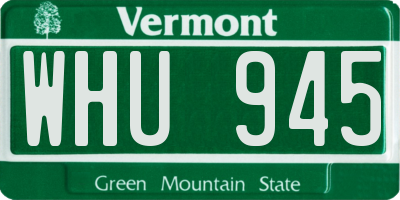 VT license plate WHU945