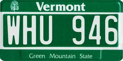 VT license plate WHU946