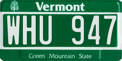VT license plate WHU947