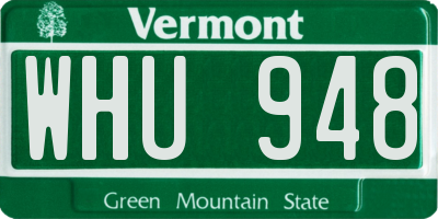 VT license plate WHU948