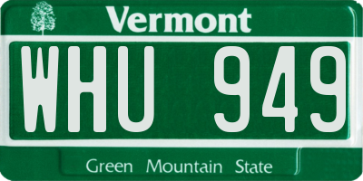 VT license plate WHU949