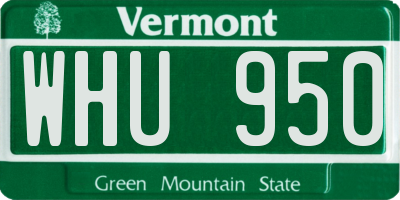 VT license plate WHU950