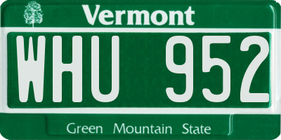 VT license plate WHU952