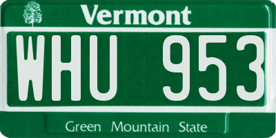 VT license plate WHU953