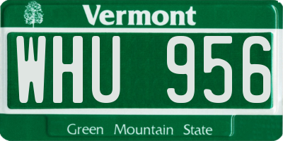 VT license plate WHU956