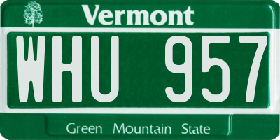 VT license plate WHU957