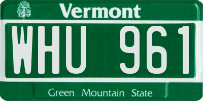 VT license plate WHU961