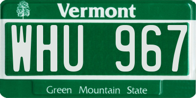 VT license plate WHU967