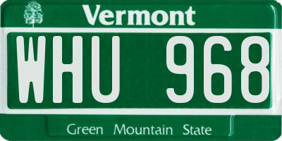 VT license plate WHU968