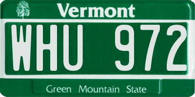 VT license plate WHU972