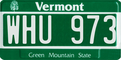 VT license plate WHU973