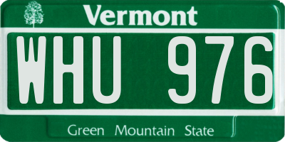 VT license plate WHU976