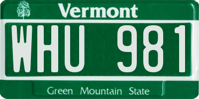 VT license plate WHU981