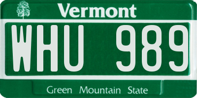 VT license plate WHU989